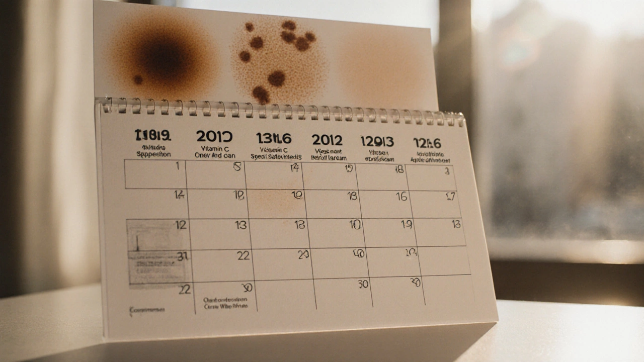 Календарь на 90 дней с ежедневными шагами ухода за кожей и постепенным осветлением пигментных пятен.