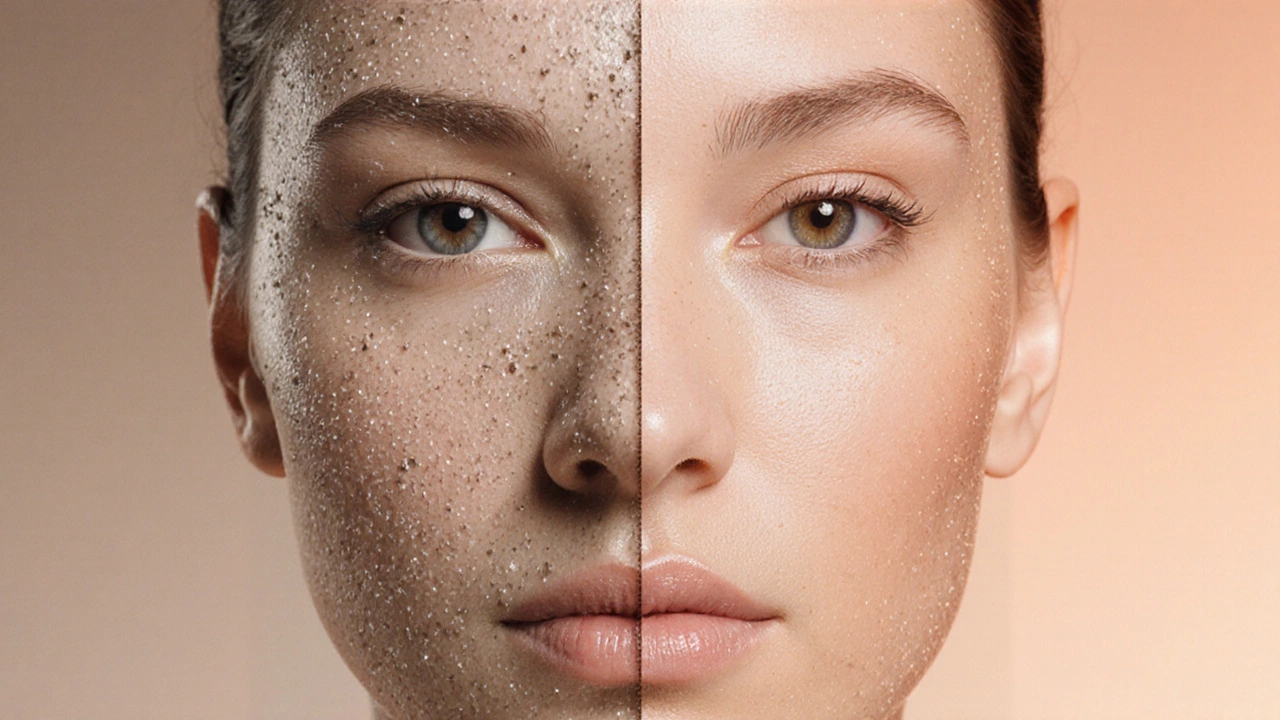 Три состояния кожи: сухая, увлажнённая и с филлером — визуальное сравнение эффектов против морщин.