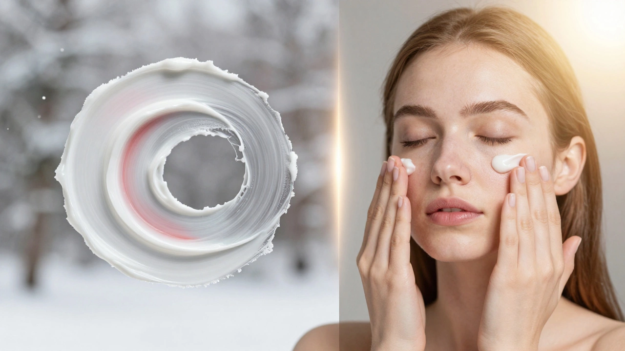 Контраст между неправильным и правильным нанесением крема: слева — избыток и растяжение, справа — точность и забота.