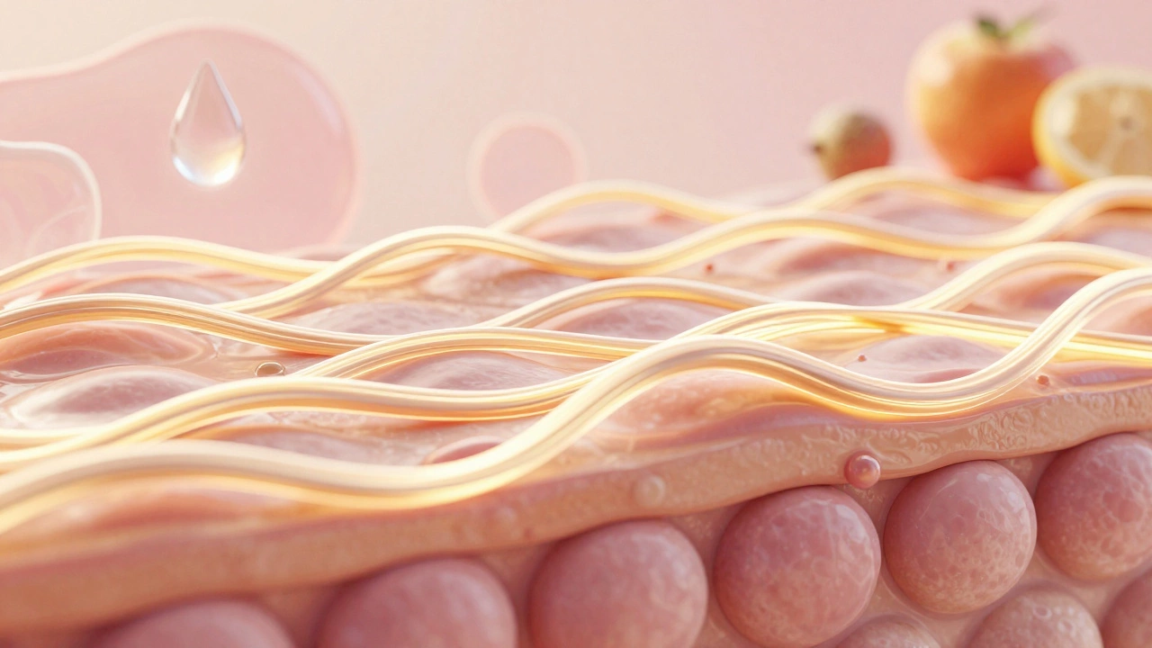 Абстрактная иллюстрация регенерации клеток кожи и выработки коллагена.