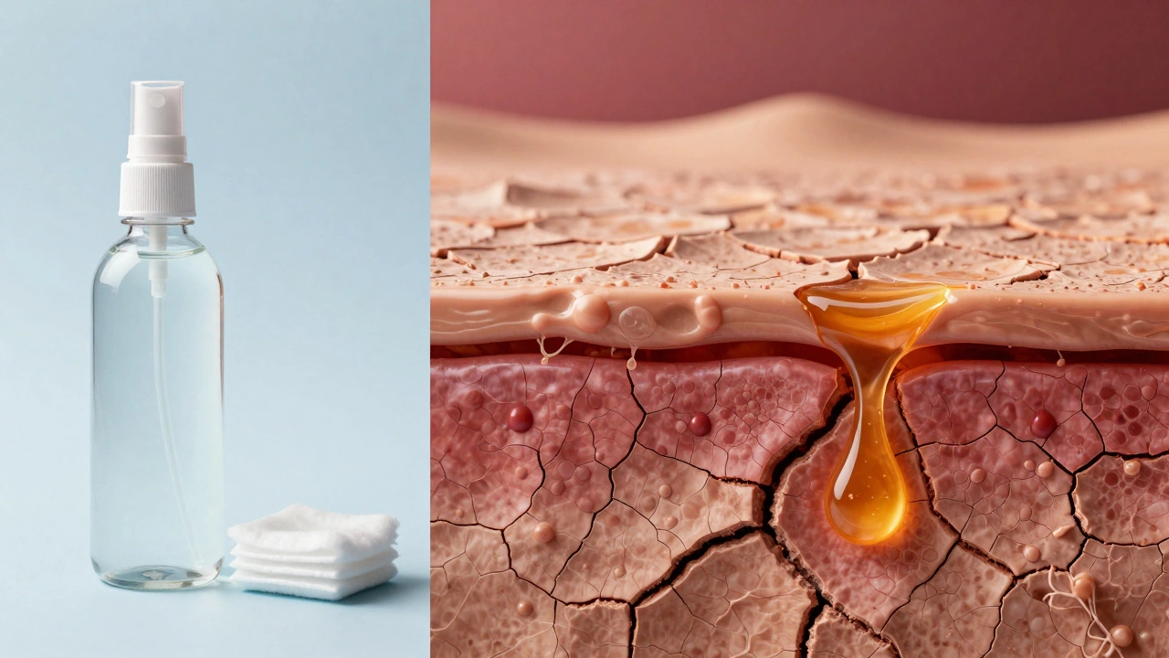 Концептуальное изображение влияния спирта на защитный барьер кожи